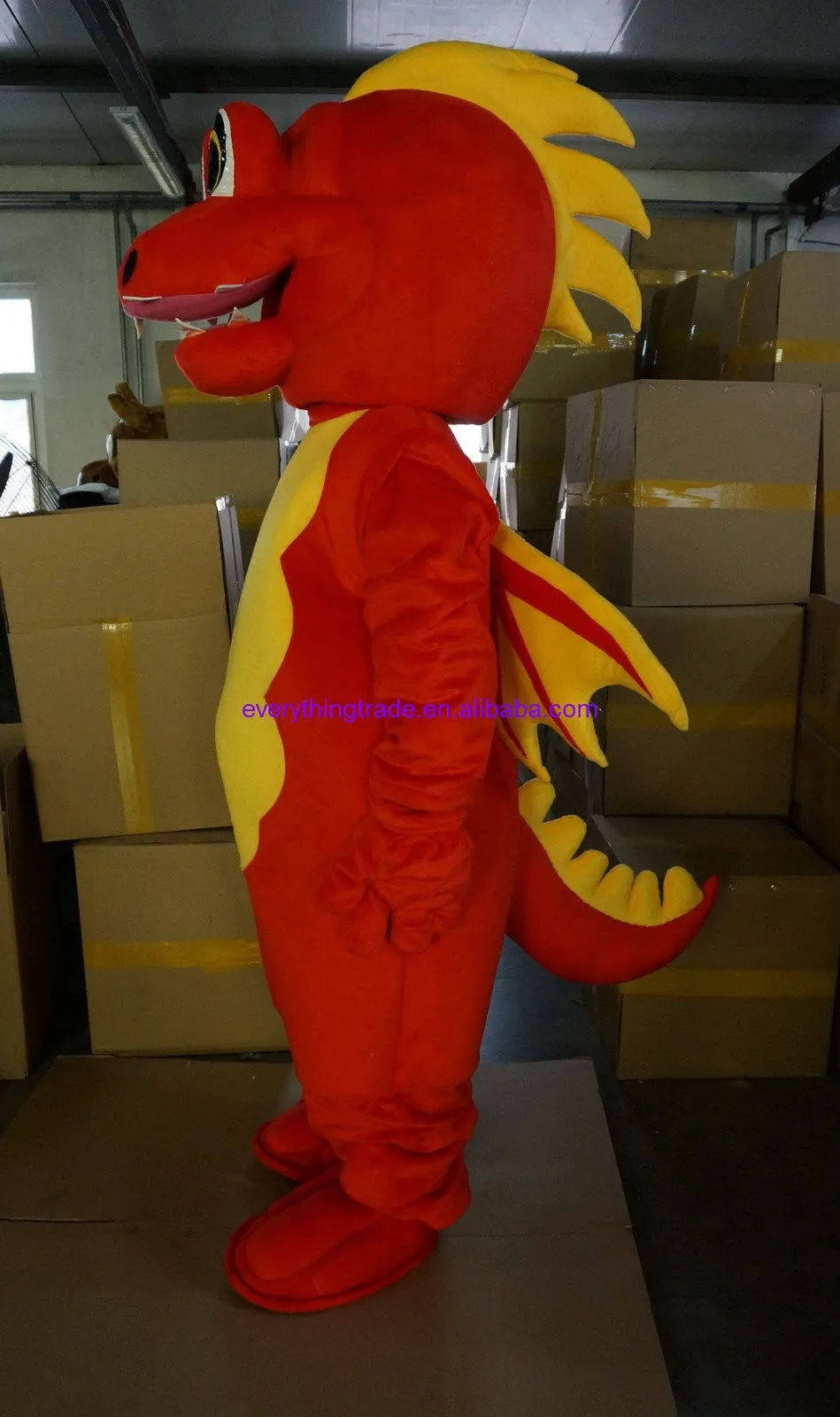 Professional New Big Red Fly Dragon Mascot Costume Fancy Dress Adult Size 1