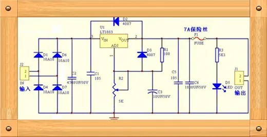 Lt1083 регулируемый блок питания схема