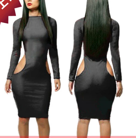 plain black tight dress