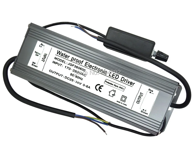 IP67 Водонепроницаемый 200 Вт dimmable драйвер AC170V~ 265 В dc25v-36v 0-6a Питание/конвертер Трансформаторы