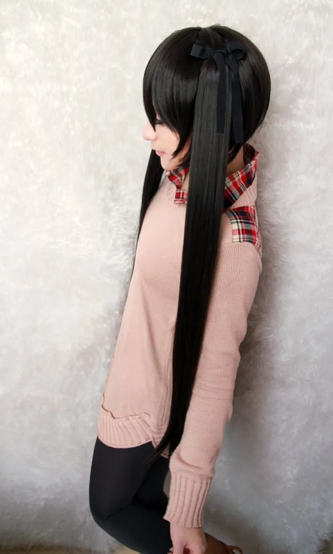 MCOSER 100 см длинные прямые синтетические волосы темно-коричневого цвета Цвет две косы Косплэй костюм парик Высокая Температура волокна волос WIG-038A