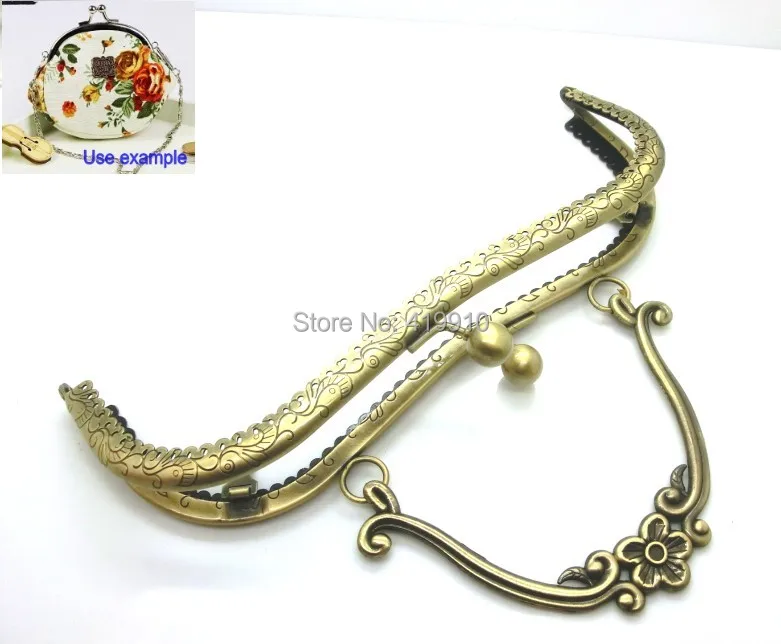 shipping-1pcs античная бронза кошелек сумка Металл Арка Рамки Поцелуй застежка блокировки ручки 21x15 см(8 2/" x5 7/8") j2585