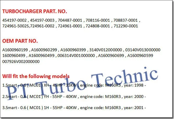 Turbolader Полный турбо GT1238 GT1238S 708837 708837-0001 1600960499 A1600960499 006314V001000000 для Mercedes смарт-МХК Smart