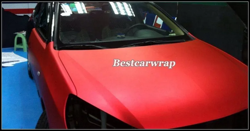METALLIC Matte Chrome Red Vinyl Car wrapping Film Foil (1)