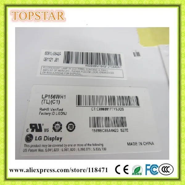 Ноутбук 15.6 дюймов TFT ЖК-дисплей Панель LP156WH1-TLC1 1366 RGB * 768 WXGA LVDS ЖК-дисплей экрана 1ch, 6-бит