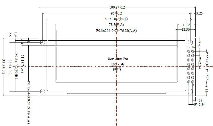 NoEnName_Null 3,12 дюймов 16PIN синий SPI OLED ЖК-модуль SSD1322 Dive IC 256*64