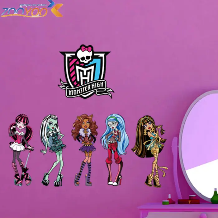 Monster High Popular Cartoon Wall Stickers For Kids Room
