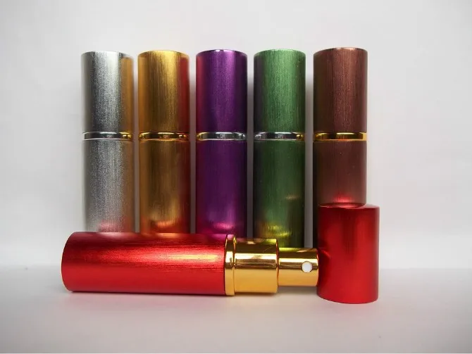 Новое поступление 10 мл Алюминиевый конфетный цвет Pefume Atomzier 12 шт./партия