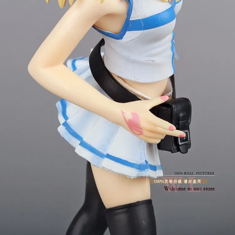 Бесплатная доставка Fairy Tail Люси Хертфиллиа белое платье ПВХ фигурку Коллекция модель игрушки 21 см FTFG004