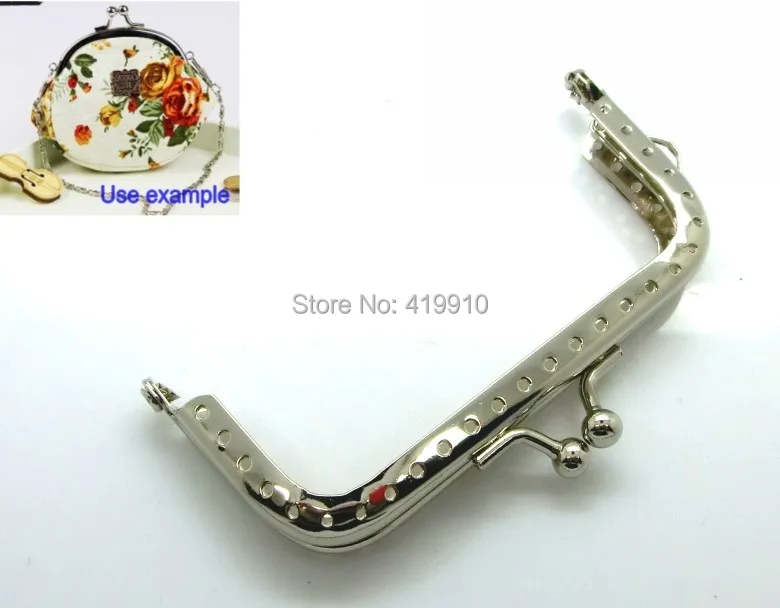 shipping-5pcs Серебряный тон металла Рамки поцелуй застежка для кошелек сумка замок ручка поделки ручной работы 8.9x5.2 см(можно открыть: 9.7x8.9 см) j2618