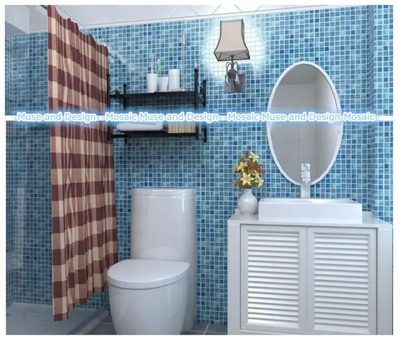 Hand painted blue glass mosaic (7)