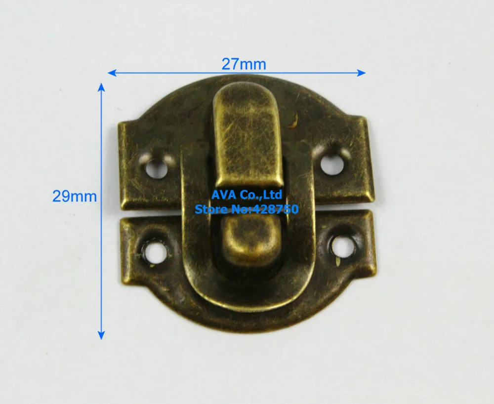 20 антикварных латунных декоративных Засов коробка ювелирных изделий Засов защелка 29x27 мм с винтами