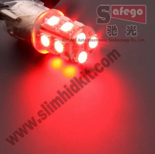 Safego 10 шт. P21W 1156 1157 светодиодный Поворотная сигнальная лампа 5050 13 SMD S25 BAY15D BA15S автомобильный тормозной фонарь светильник s парковка светильник 12V белого цвета