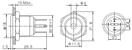 ELEWIND 16 мм точечное освещение Мгновенный кнопочный переключатель(PM161F-10D/JL/B/12 V/A