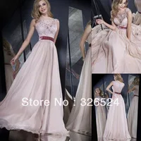 New arrivals prom dresses 2014 Scoop neck lace formal dresses evening wear party formal dress BS192