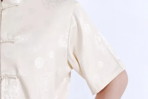 Шанхай история Горячая костюм для выступлений китайская шелковая рубашка традиционная китайская рубашка для мужчин Тан Топ Мандарин воротник рубашка