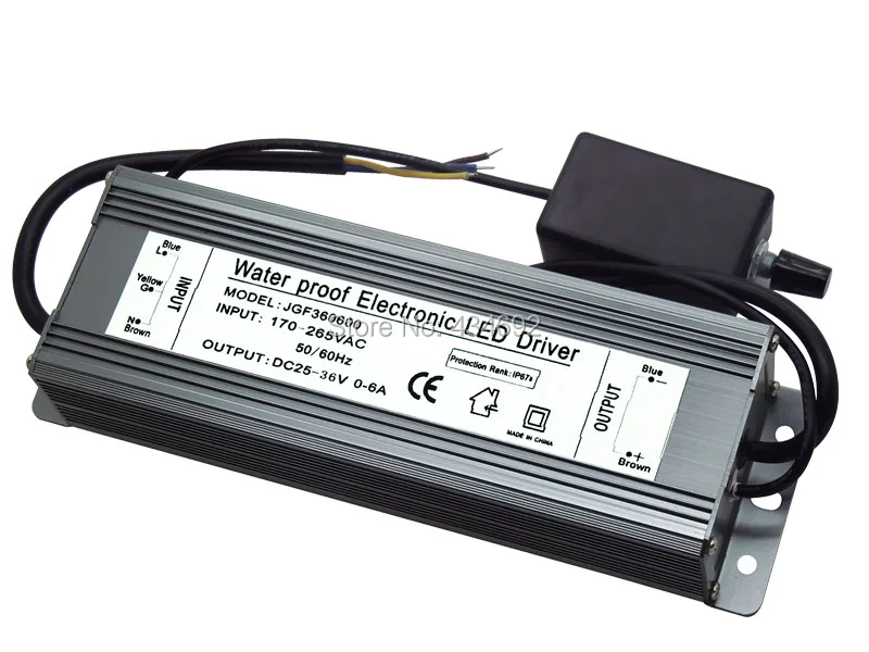 IP67 Водонепроницаемый 200 Вт dimmable драйвер AC170V~ 265 В dc25v-36v 0-6a Питание/конвертер Трансформаторы