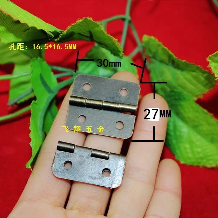 50 шт. 30*27 мм домашние улучшенные петли античная маленькая квадратная петля железный лист Ретро плоский шарнир 180 градусов