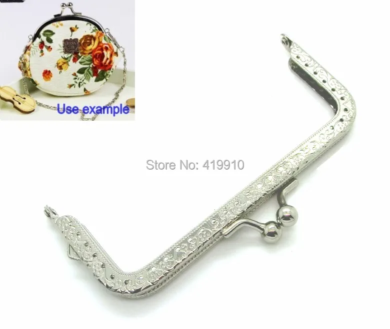 Shipping-2pcs Металлическая Рамка застежка заклепка Ручка DIY Ручная работа для кошелька детали для сумок аксессуары 12,8x6,5 см J2597