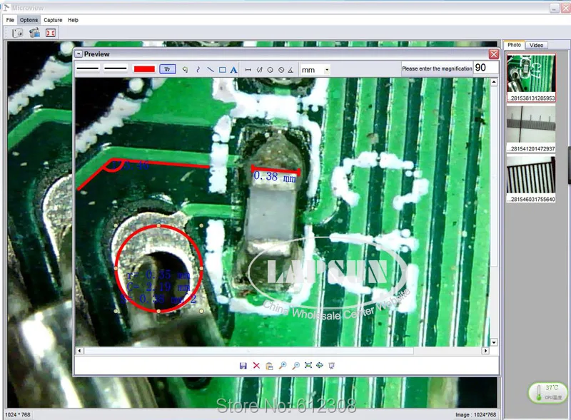 800X2,0 Мп USB эндоскопия с цифровым микроскопом Лупа зум фото и видео Камера с 8 светодиодный осветитель и измерить чтения Размеры