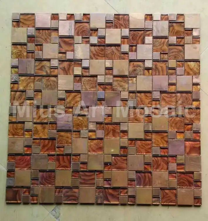 Copper Mosaic Mixed Gold Foil Gl Tile For Kitchen Backsplash Copper Mosaic Mixed Gold Foil Gl Tile For Kitchen Backsplash A6ybg019 In Wallpapers From Home Improvement On Aliexpress Alibaba Group
