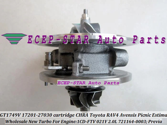 GT1749V 721164-0003 17201-27030 Turbo cartridge CHRA Turbocharger TOYOTA RAV4 Previa Avensis Picnic Estima 021Y 1CD-FTV 2.0L (6)