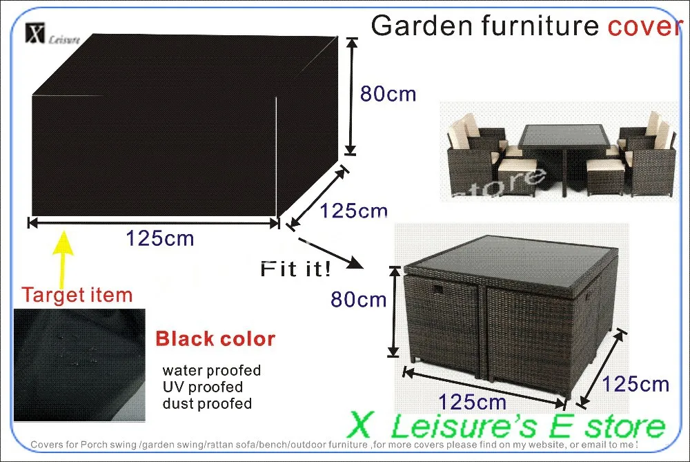 Садовая Мебель Ротанг комплект Обложка, 125x125x80 см чехол для садовой мебели, непроницаемый чехол для уличной мебели