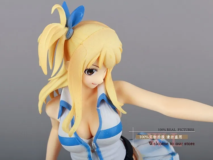 Бесплатная доставка Fairy Tail Люси Хертфиллиа белое платье ПВХ фигурку Коллекция модель игрушки 21 см FTFG004