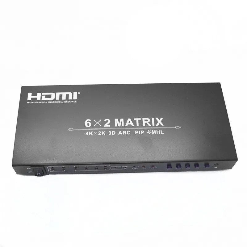 1.4 HDMI Matrix 6x2 hdmi to hdmi Switch converter adapter support 4Kx2K 3D IR extender for HD DVD player satellite receive
