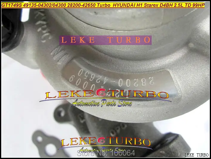 TF035 49135-04302 49135-04300 28200-42650 Turbo Turbocharger For HYUNDAI Commercial Starex H1 D4BH 4D56 A-1 2.5L TD 99HP (5)