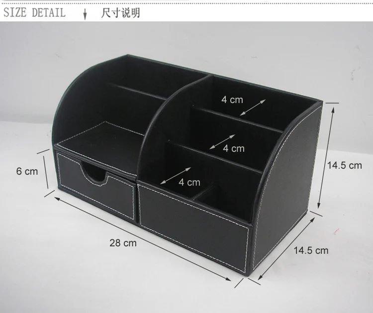 5-портовый дерево Многофункциональная Кожаная настольные канцелярские принадлежности ручка для организации карандаш hoider Хранения Чехол Контейнер черный 201A