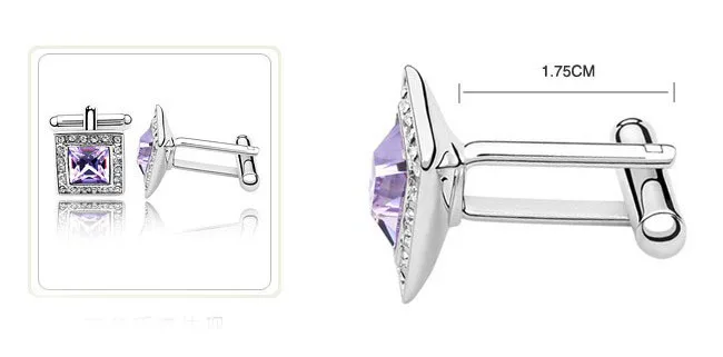 Отец День подарков Jewellery4 Цвета для варианта 925 s покрытием Австрия Кристалл Для мужчин запонки для папы