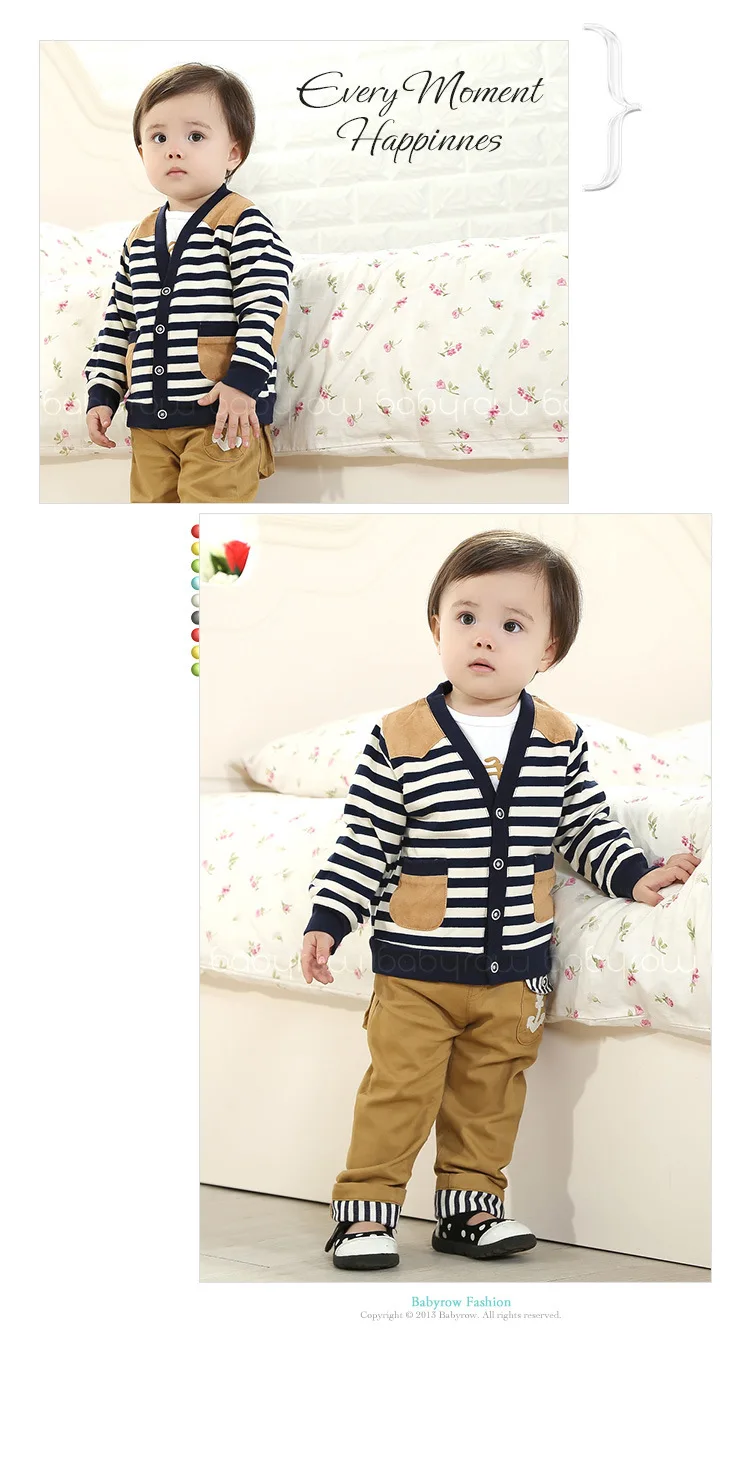 Anlencool/Коллекция 2019 года, пальто Roupas Meninos, новая Корейская одежда для малышей, весенний кардиган в полоску из трех предметов, брендовая