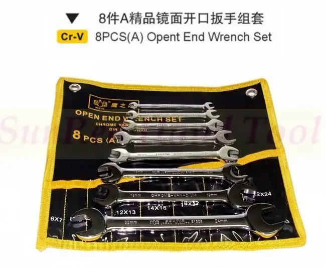 BESTIR Тайвань 6*7,8*9,10*11,12*13,14*15,16*17,18*19,22*24 мм отличный открытый конец wrenche набор инструментов № 97322