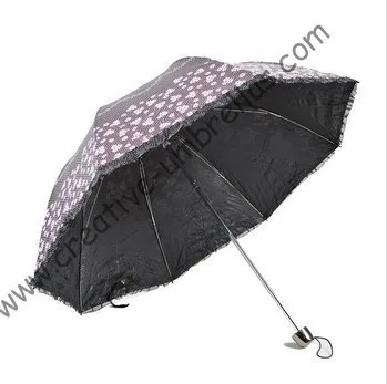 Суперлегкий зонтик, солнцезащитный крем, UPF> 50+, ladies'parasol, 8k ребра, черное серебряное покрытие, карманный зонтик, защита от ультрафиолета, арочная шнуровка