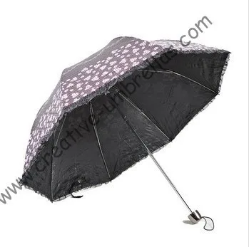 Superlight солнца, 100% солнцезащитный крем, UPF> 50 +, ladies'parasol, 8 К ребра, черный серебряное покрытие, карман зонтик, УФ-защита, арочные завязки