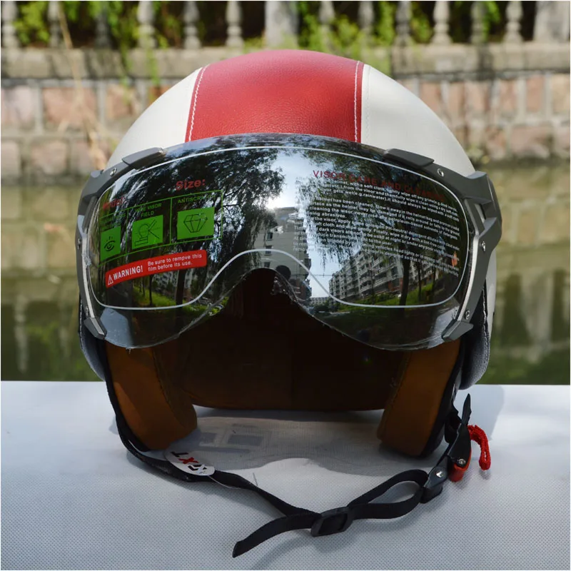 GXT casco moto винтажные мото rcycle шлемы 3/4 с открытым лицом скутер шлем из искусственной кожи moto ciclistas capacete
