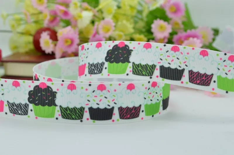 50Y duwes 7/" 22 мм кекс печатных Grosgrain ленты, hairbow DIY ручной одежды материалы оптом OEM