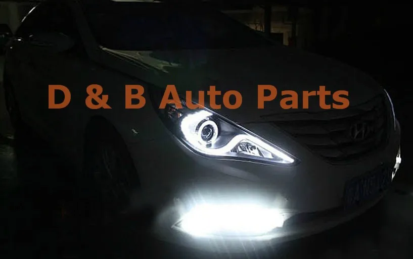 1 пара популярных светодиодных фар передние лампы с световой панелью для hyundai Sonata 2010'-up