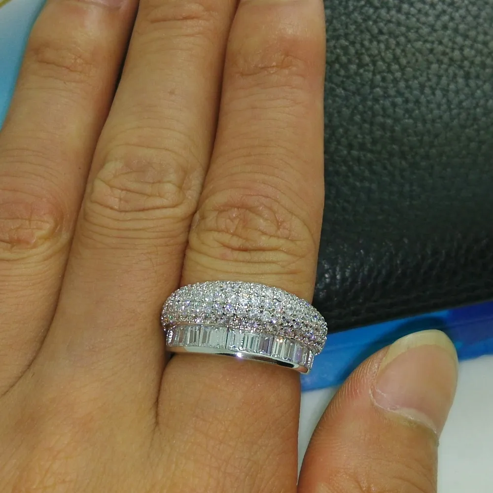 Choucong ослепительно Принцесса Cut Stone 5A камень циркон 10kt Gold Filled обручальное кольцо набор Sz 6-9 R66