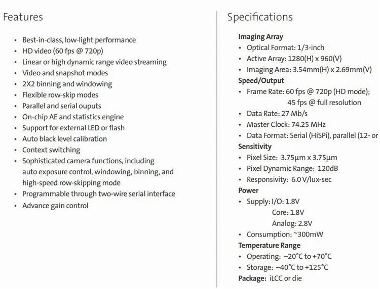MT9M034 HD WDR 720 P CMOS промышленный модуль монохромный версия(черный и белый