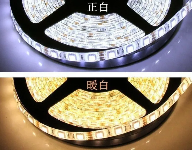 Водонепроницаемый Светодиодные ленты 5050 SMD гибкие свет 60led/m, 5 м 300led, dc 12 В, белый, желтый, красный, зеленый, синий, RGB, теплый белый, холодный