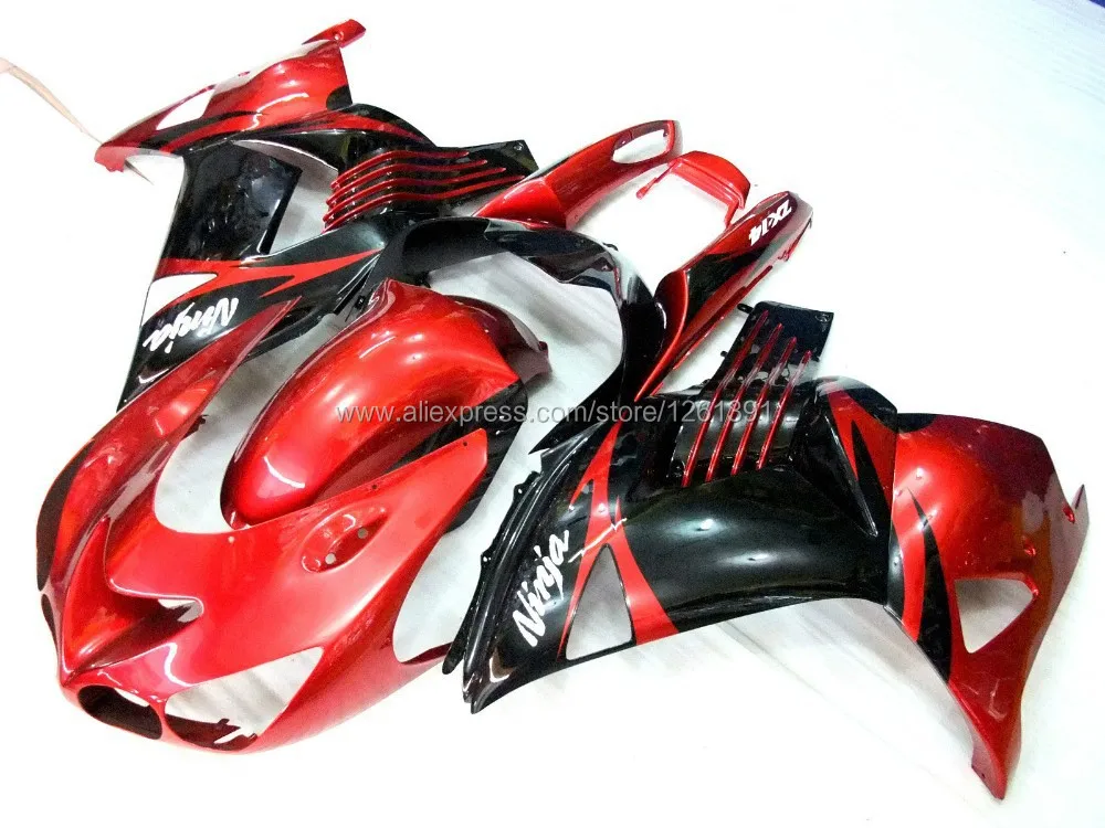 Красный Черный обтекателя комплект для KAWASAKI Ninja ZX-14R ZZ-R1400 06-09 ZZR1400 ZX 14R 06 07 08 09 ZX 14R 2006 2007 2008 2009 обтекатели