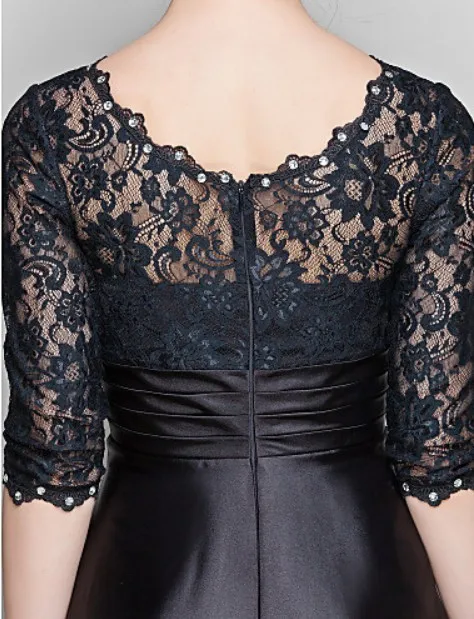 Модная новинка 2016 пикантные vestidos de festa повседневное короткое платье вечерние платье Черное кружево для матери невесты Платья с половиной