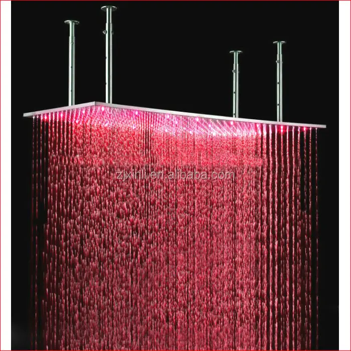 Розничная торговля-20 "x 40" Нержавеющая сталь новый LED Ванная комната Насадки для душа, Цвет изменена без Батарея, x15481
