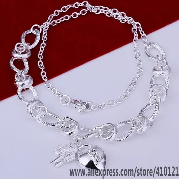 N190 горячая распродажа Бесплатная доставка посеребренный, тонкий jewelry 925 ювелирные изделия с серебряным покрытием модные инкрустированные