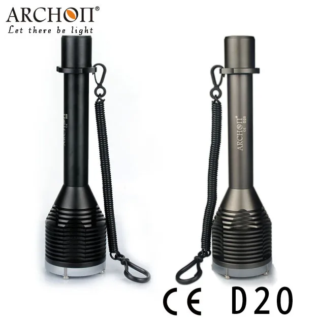 ARCHON D20 Cree XM-L T6 1200 люмен 3 режима профессиональный светодиодный фонарик для дайвинга(2*18650 или 4* CR 123A