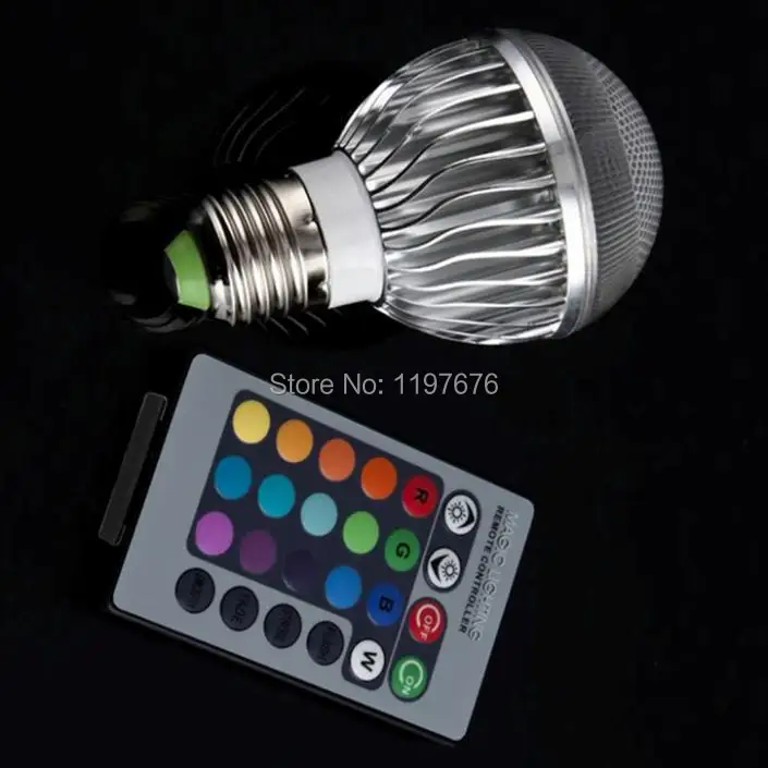 9 Вт E27 RGB LED лампа AC 85 ~ 265 В светодиодная лампа + Romote Управление DHL Бесплатная доставка