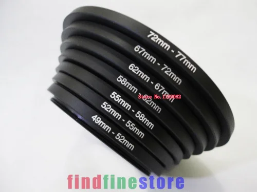8 шт. 49 мм-82 мм как бленда Фильтр Step Up кольца набор 49-52-55-58-62-67-72-77-82mm