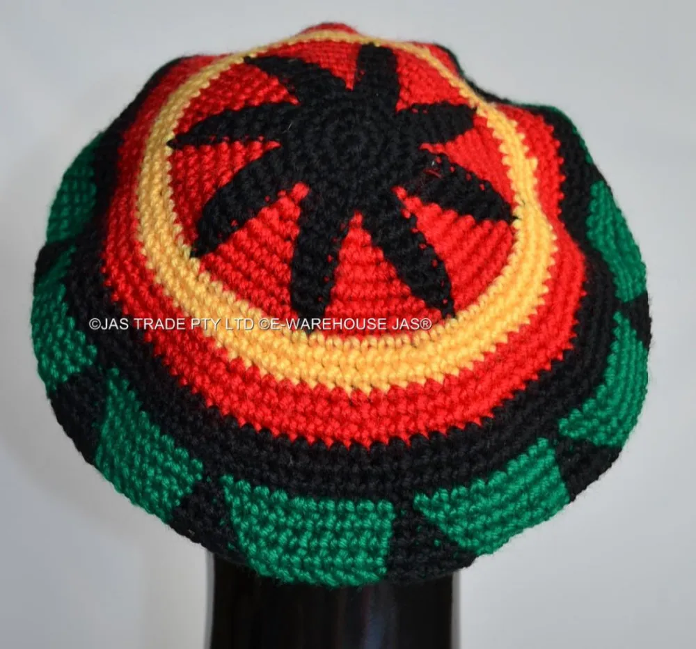 Трикотажные ямайский Hat там Rasta нарядное платье Детский костюм для вечеринок хиппи берет ручной работы крючком Кепки